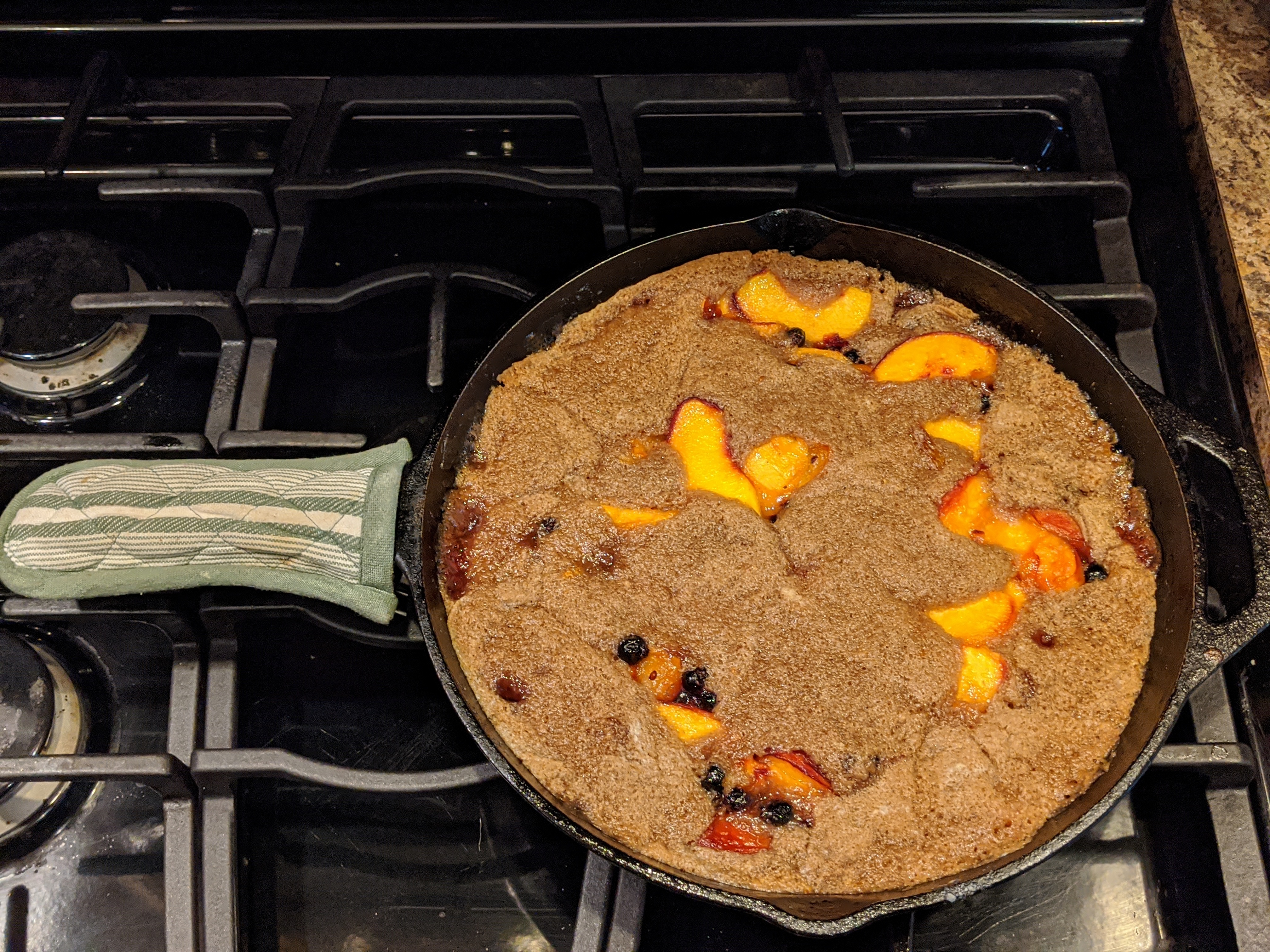 Palisade Peach and Serviceberry Cobbler.