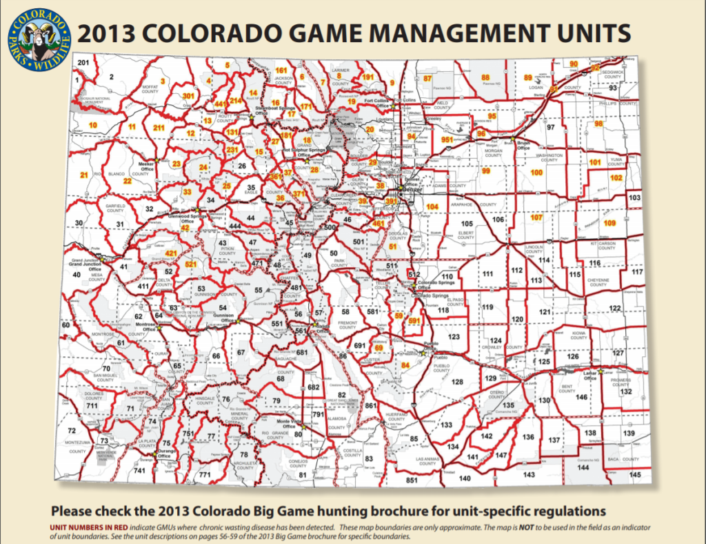 Colorado's Game Management Unit breakdown.