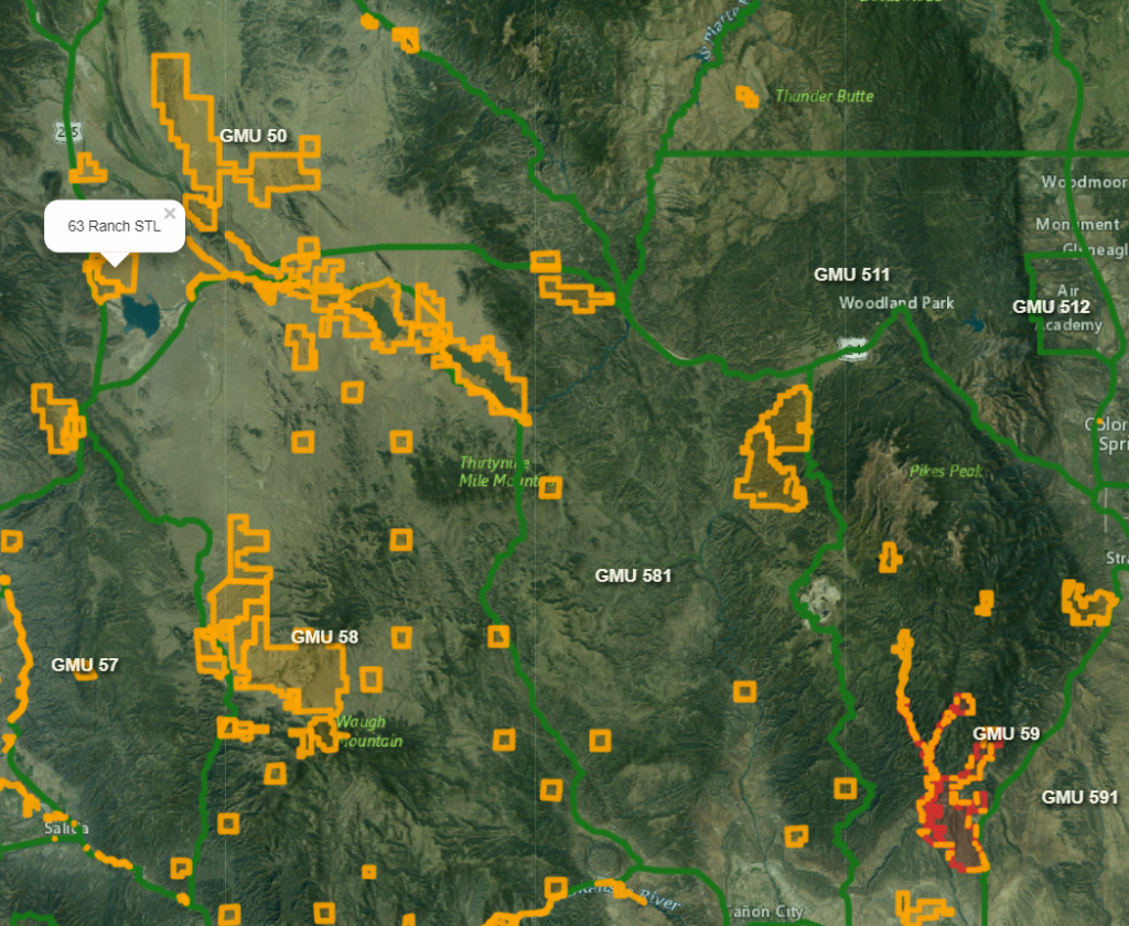 Colorado OTC Turkey Hunting Map from APT Outdoors.