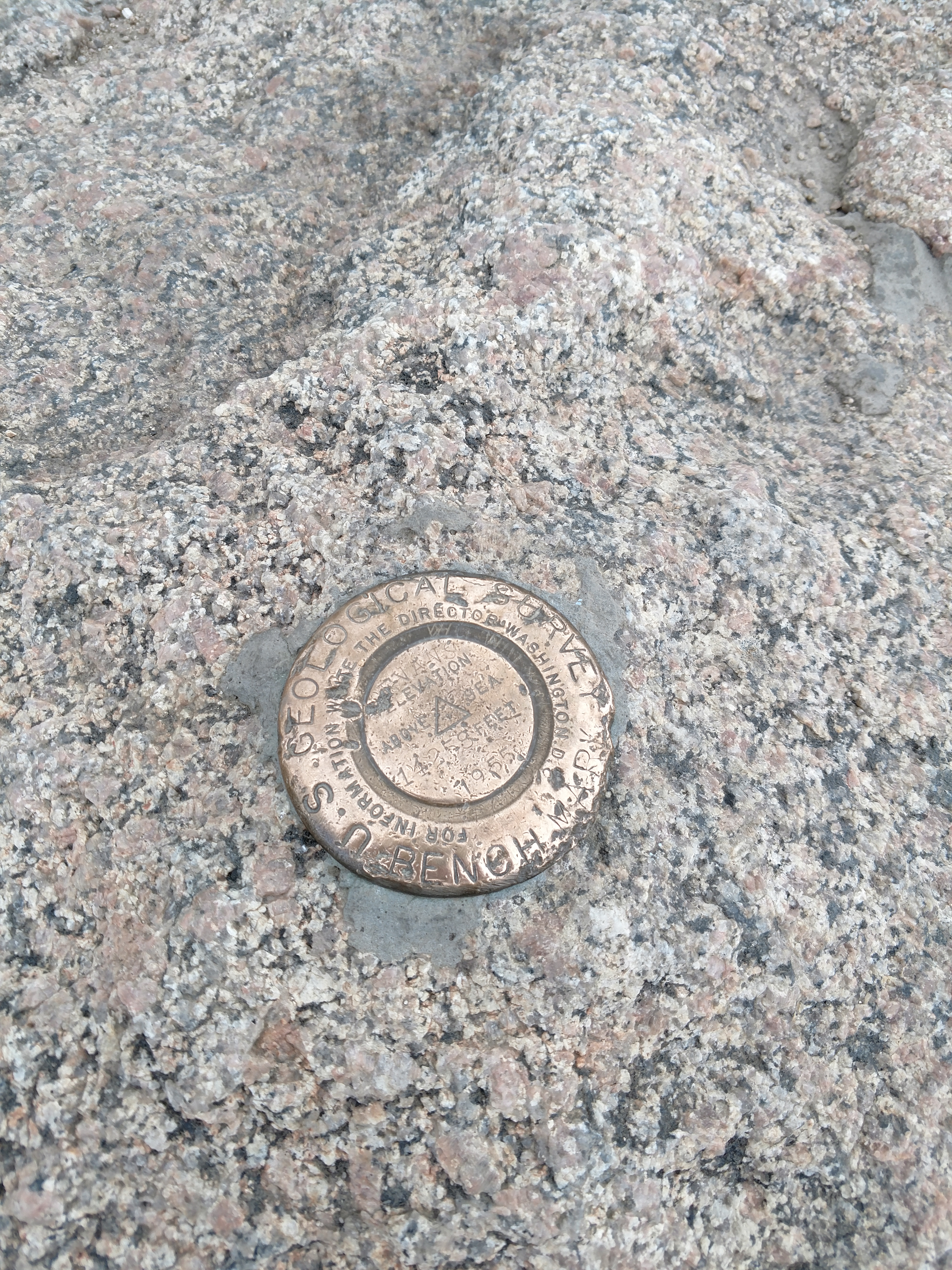 A USGS benchmark at the Summit of Mount Evans in the Mount Evans Wilderness.