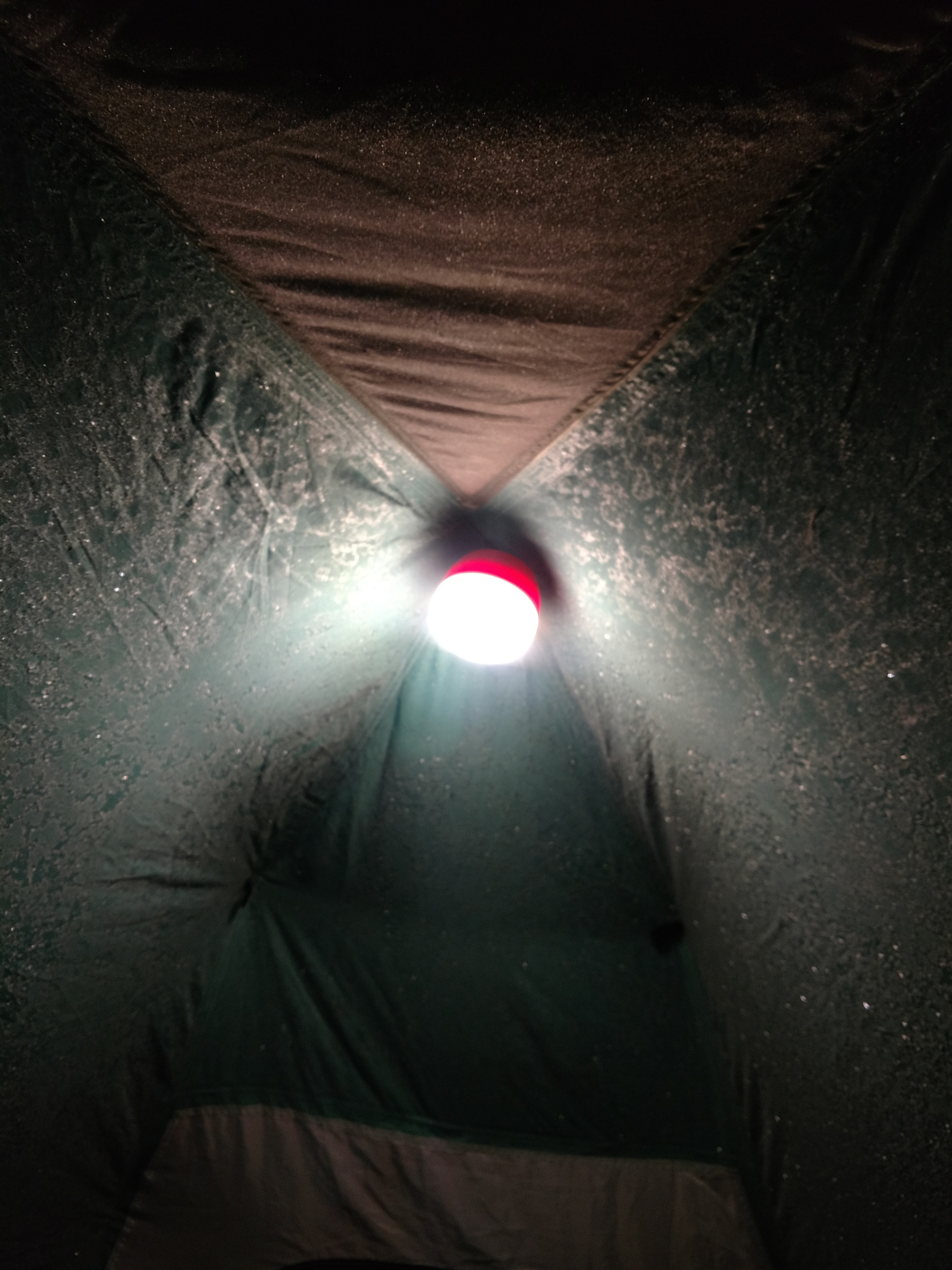 An iced over inside of my tent in the Colorado Backcountry.