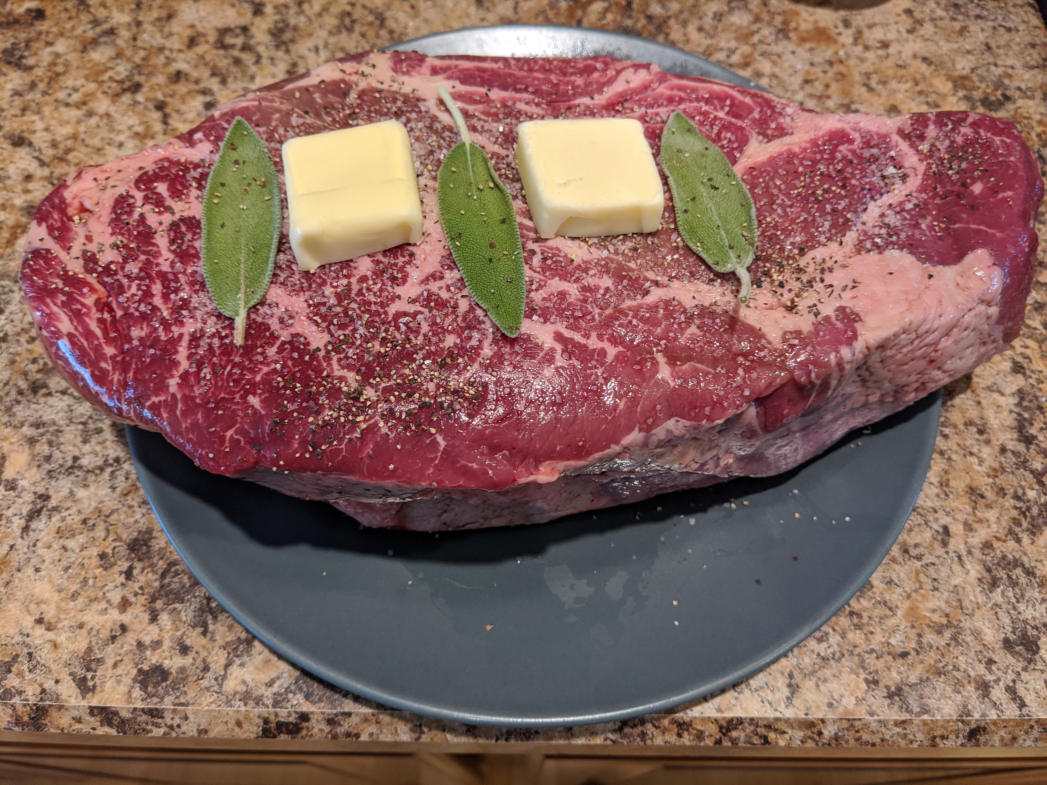 The chuck roast about to go into the trash sous vide cooker.