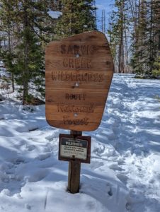 Sarvis Creek Wilderness Area signage, the expansion will add some 6800 acres to the total.