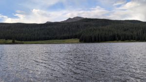 Fishing Upper Stillwater Reservoir in the Flat Tops Wilderness.