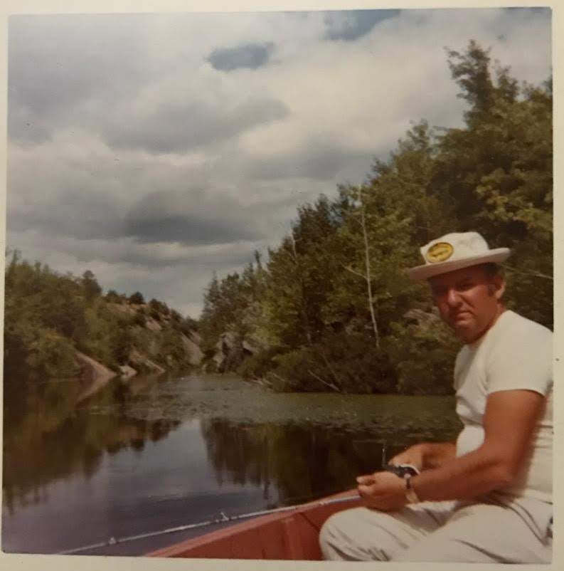 My grandfather on a fishing trip for walleye in Canada.